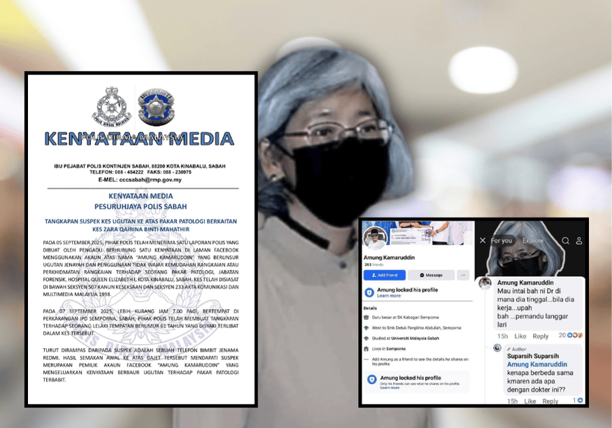 Lelaki 61 Tahun Ditahan Ugut Pakar Patologi Kes Zara Qairina